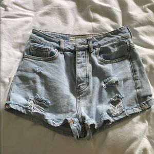 Brandy Melville light wash shorts
